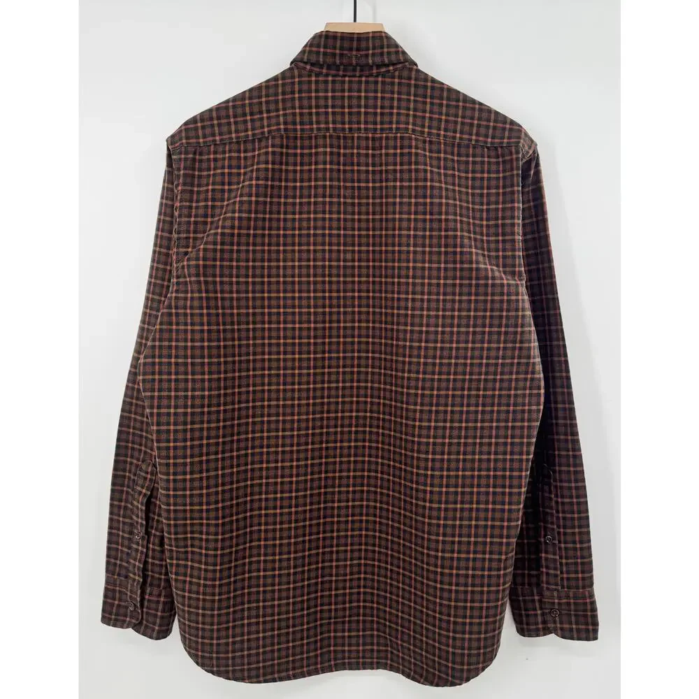Taylor Stitch Jack Shirt Rust Black Plaid Button Down Shirt 42 L